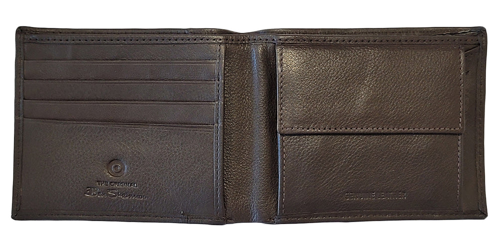 Ben Sherman Irvine Bill Fold Leather Wallets Brown | NJFHOUY-49