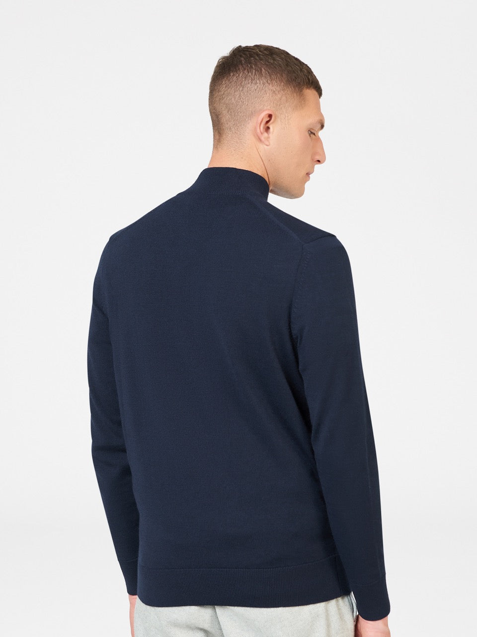 Ben Sherman Merino Half-Zip Knitwear Navy | ABZCPQE-35