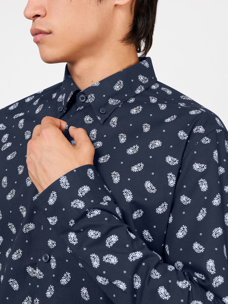 Ben Sherman Micro Paisley Shirts Navy | TNMVDQP-25