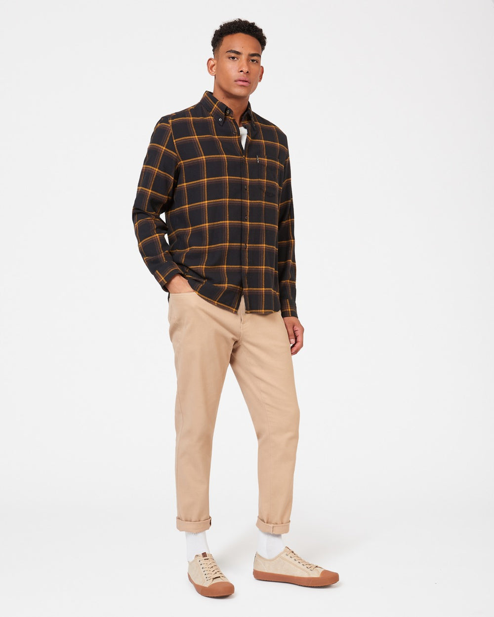 Ben Sherman Oversized Brushed Check Shirts Black | JWSKOMZ-04