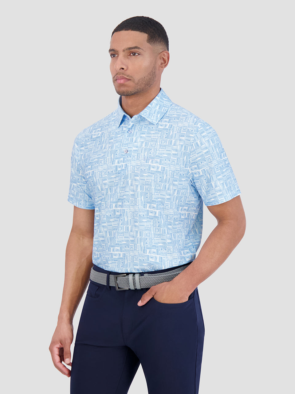 Ben Sherman Radio Stack Tech Jersey Sports Fit Polo Shirts Blue | PUIQFNV-04