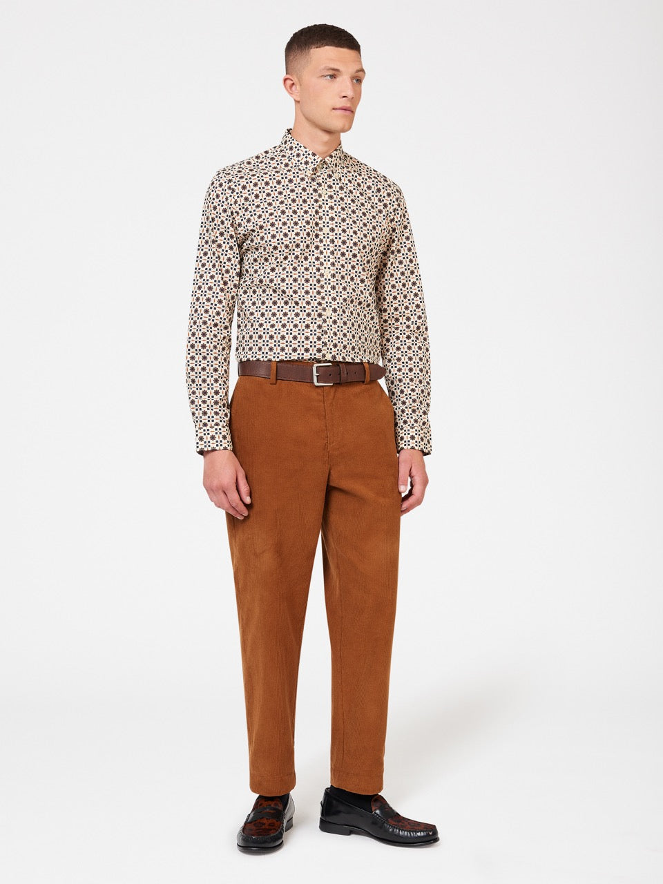 Ben Sherman Retro Foulard Print Slim Fit Shirts Brown | QLPRVTD-42