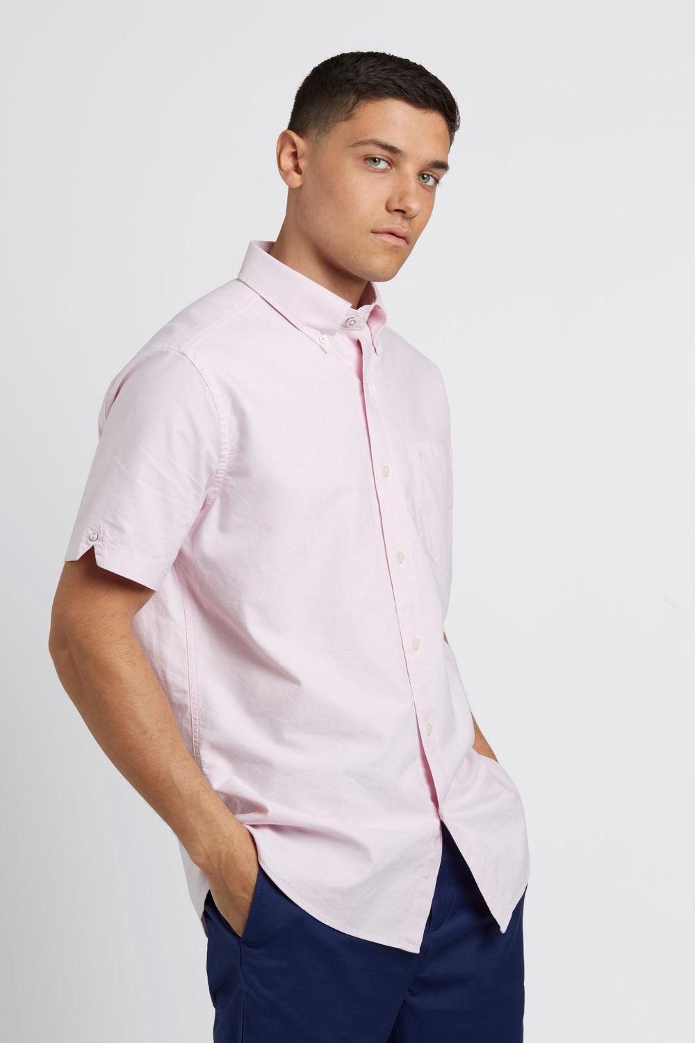 Ben Sherman Short Sleeve Brighton Oxford Organic Shirts Pink | TICLHOV-82