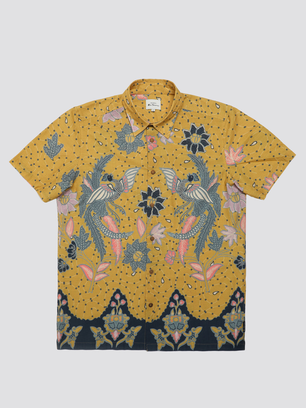 Ben Sherman Signature Abstract Botanical Print Shirts Yellow | POLKZYB-06