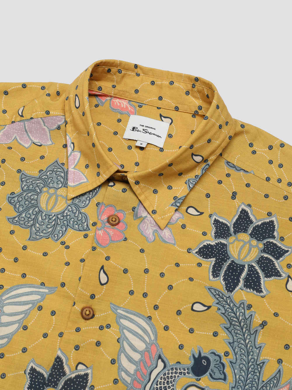 Ben Sherman Signature Abstract Botanical Print Shirts Yellow | POLKZYB-06