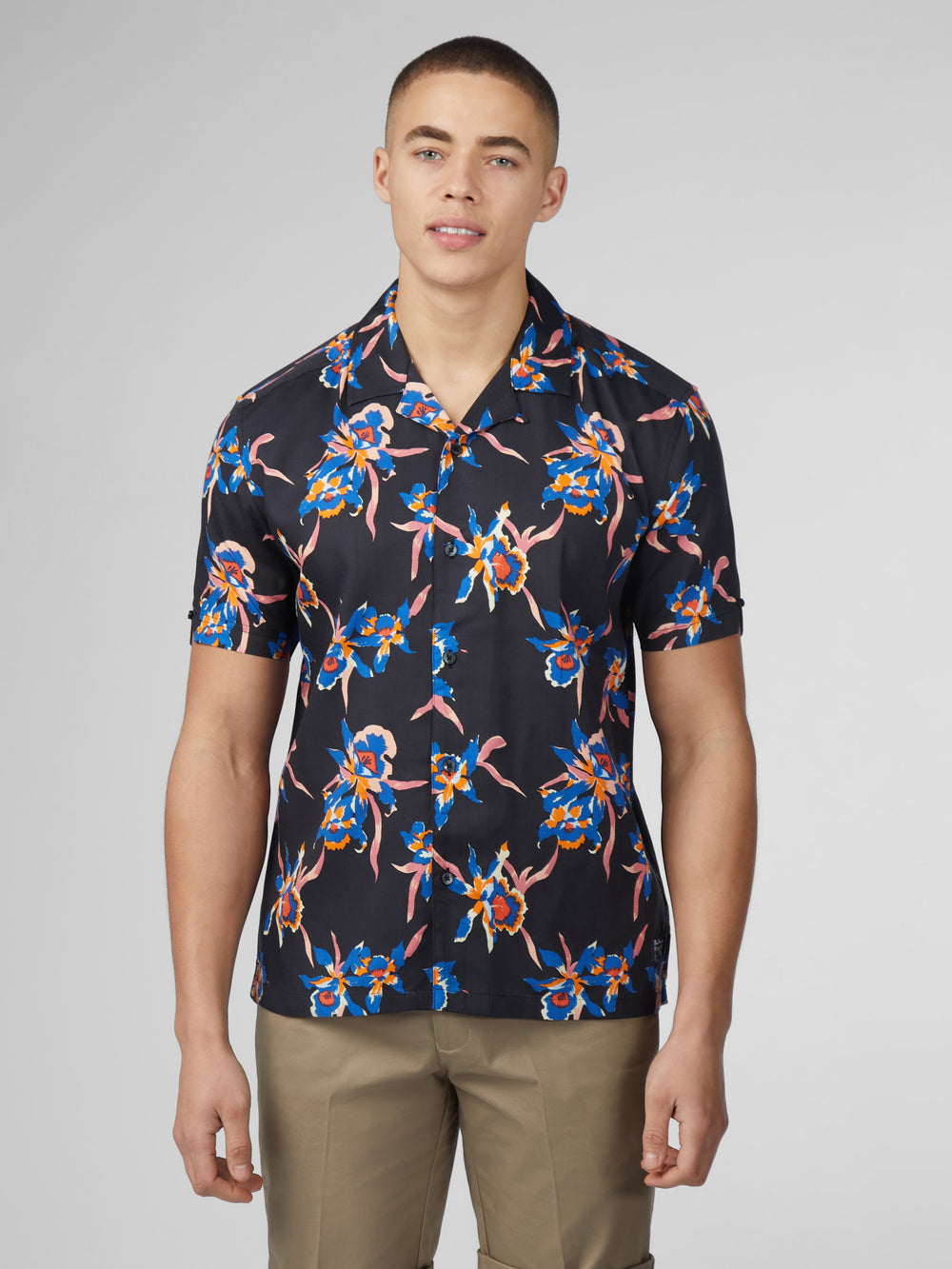 Ben Sherman Signature Botanical Print Shirts Black | GOISYTP-48