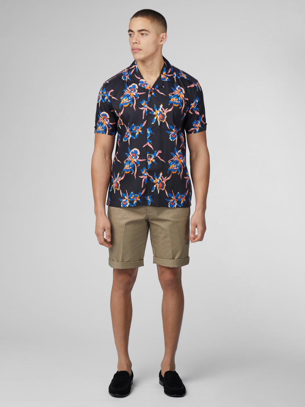 Ben Sherman Signature Botanical Print Shirts Black | GOISYTP-48