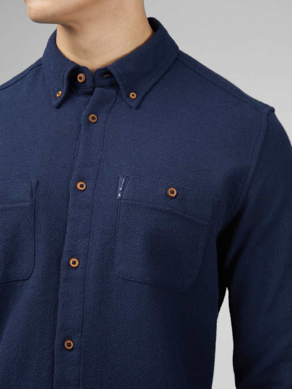 Ben Sherman Signature Boucle Shirts Navy | LUMQBKN-02