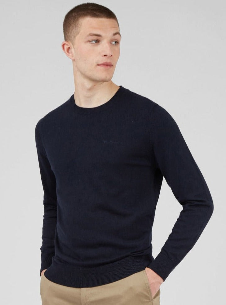 Ben Sherman Signature Crewneck Knitwear Navy | BLWEATI-85