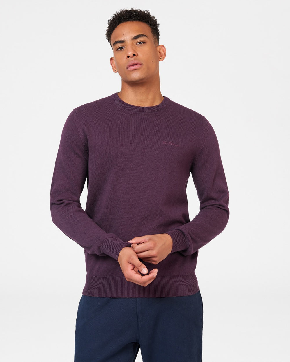 Ben Sherman Signature Crewneck Knitwear Purple | ADYTHNX-47