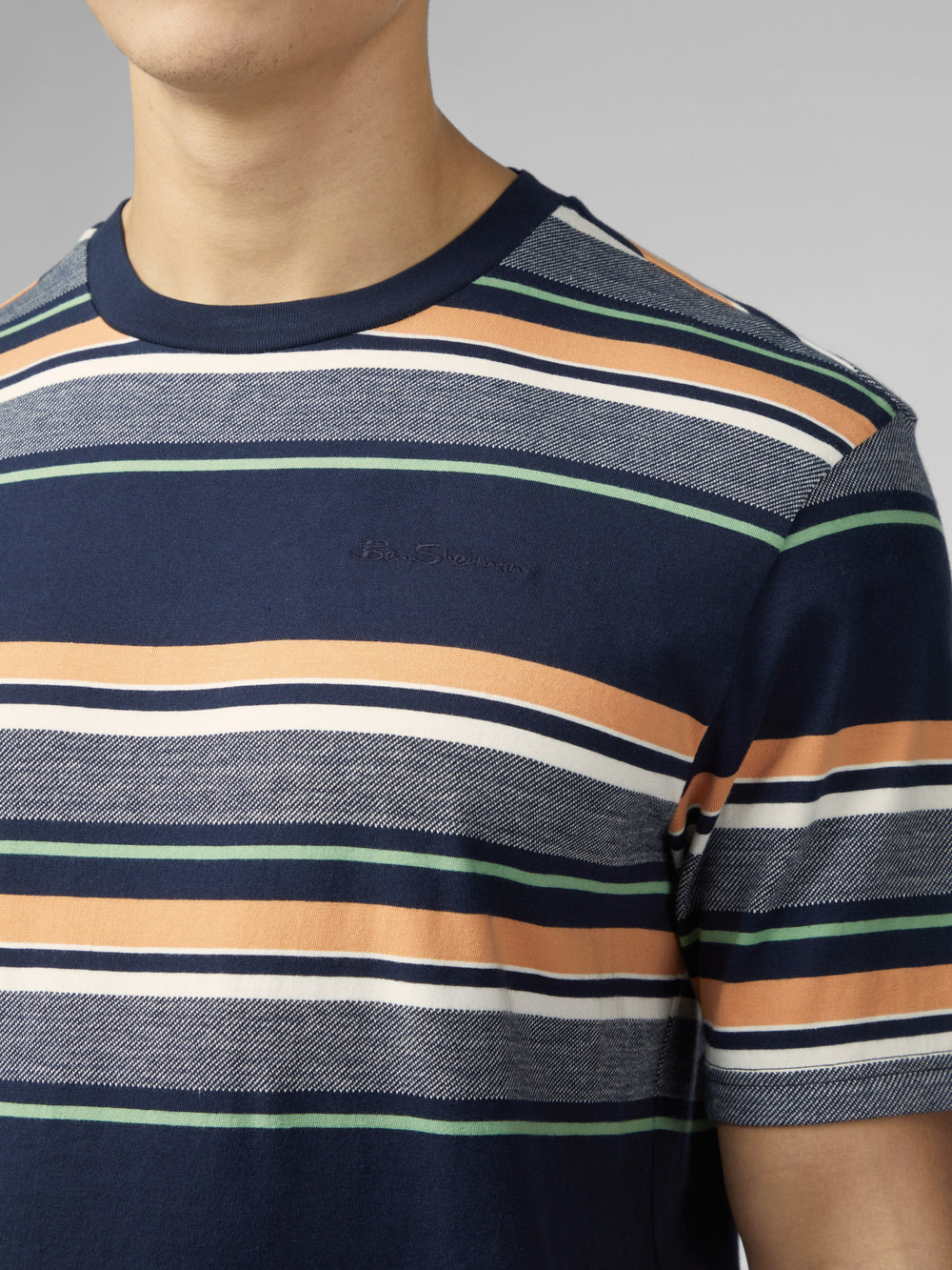 Ben Sherman Signature Engineered Stripe T-Shirt Navy | PQOKLCI-46