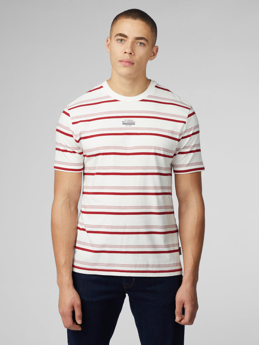 Ben Sherman Signature Fine Stripe T-Shirt White | ILNPJEA-01