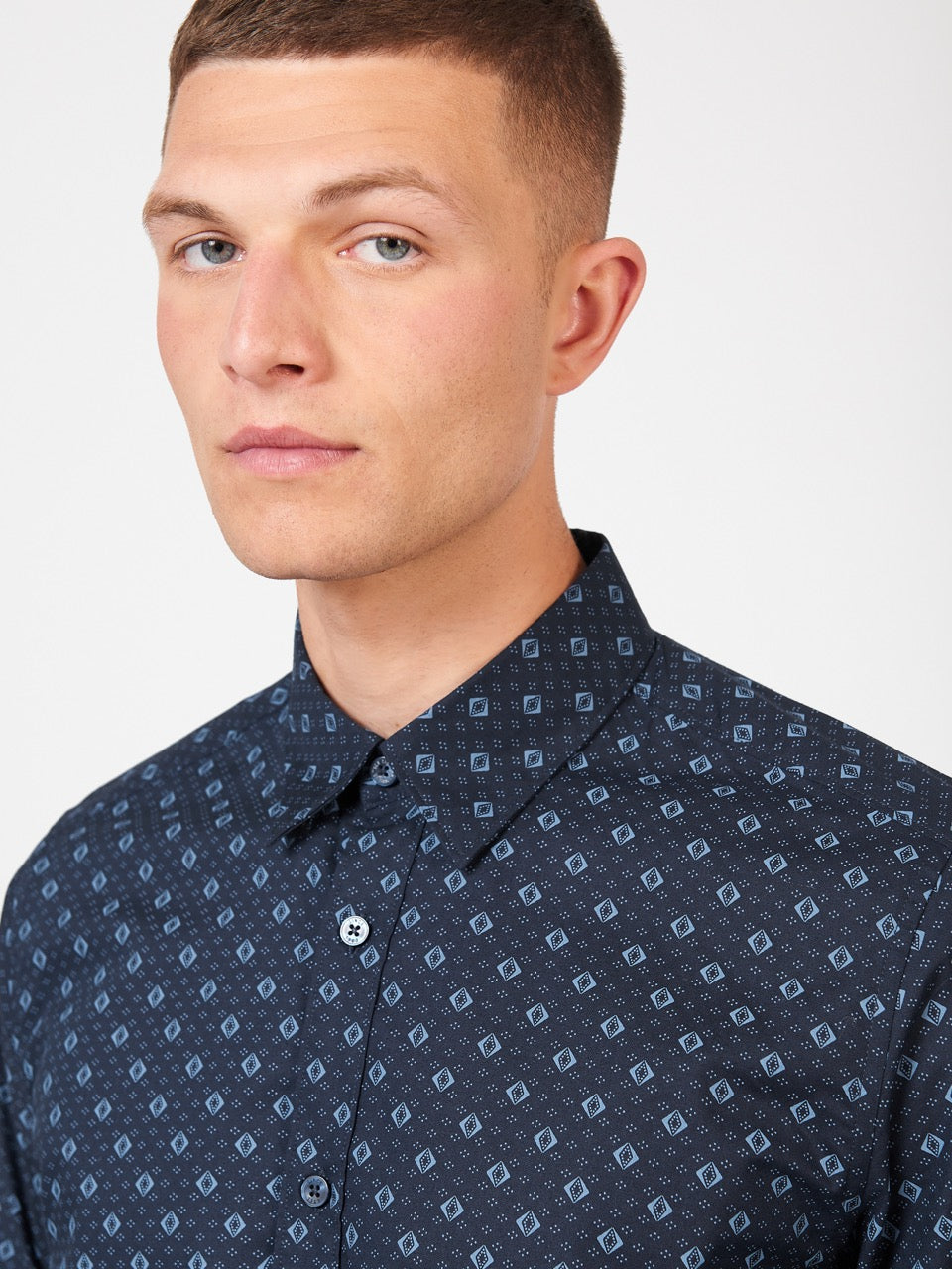 Ben Sherman Signature Geo Shirts Blue | VHDYPST-02