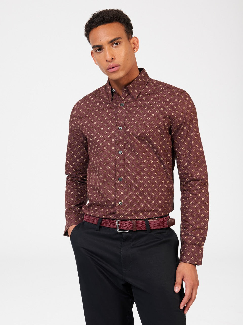 Ben Sherman Signature Geo Shirts Brown | BCFUKLA-40