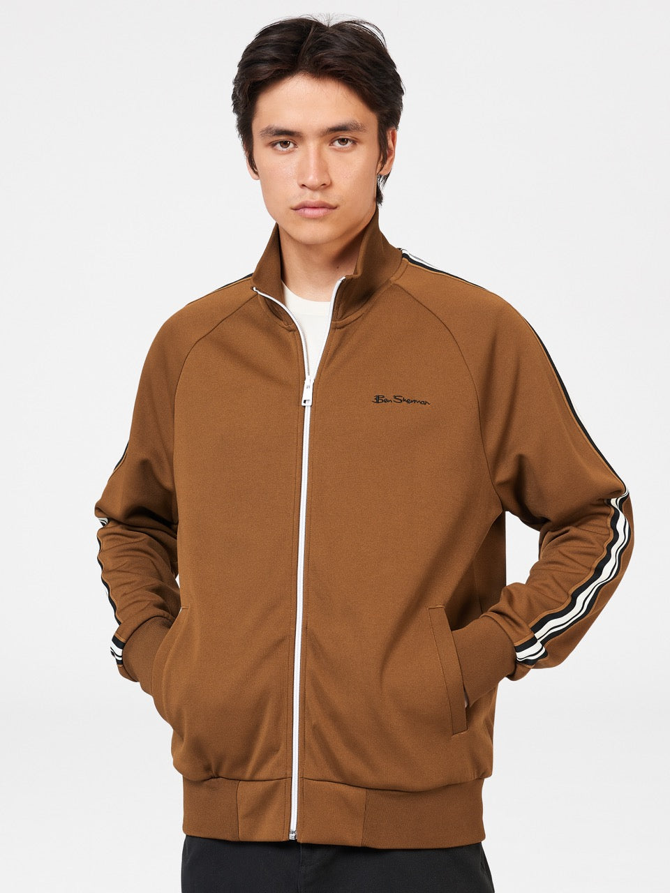 Ben Sherman Signature House Taped Track Jackets Brown | HODQYUS-98