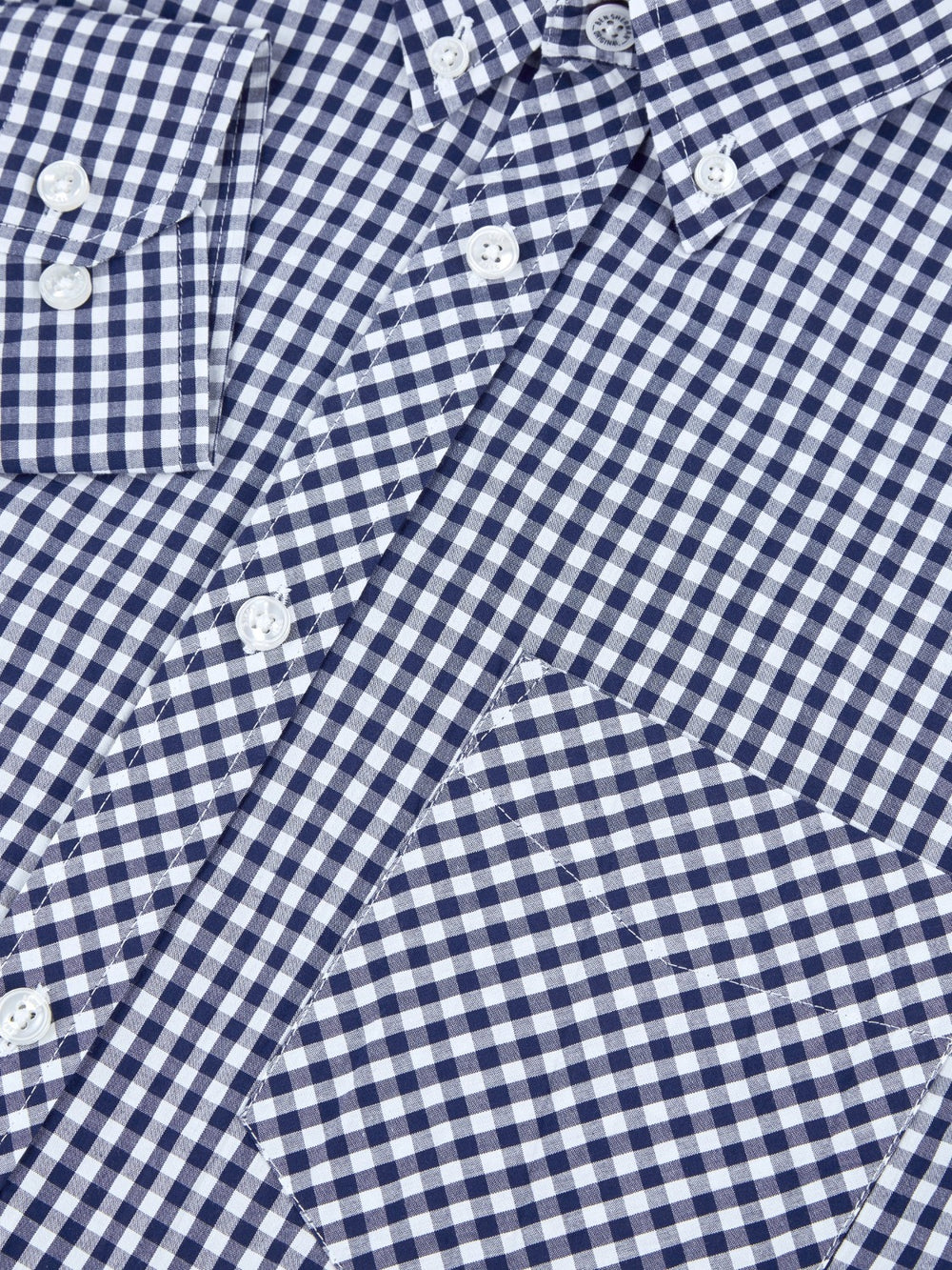 Ben Sherman Signature Long-Sleeve Gingham Shirts Dark Blue | RYLGDSM-72