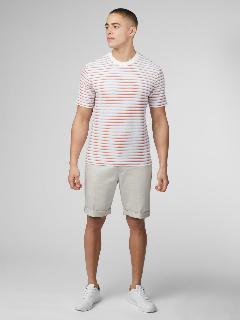 Ben Sherman Signature Loopback Stripe T-Shirt Blue | KFXDMHI-61