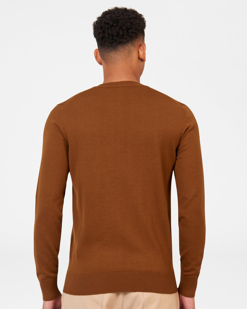 Ben Sherman Signature Merino Crewneck Knitwear Brown | VHNFTJL-96