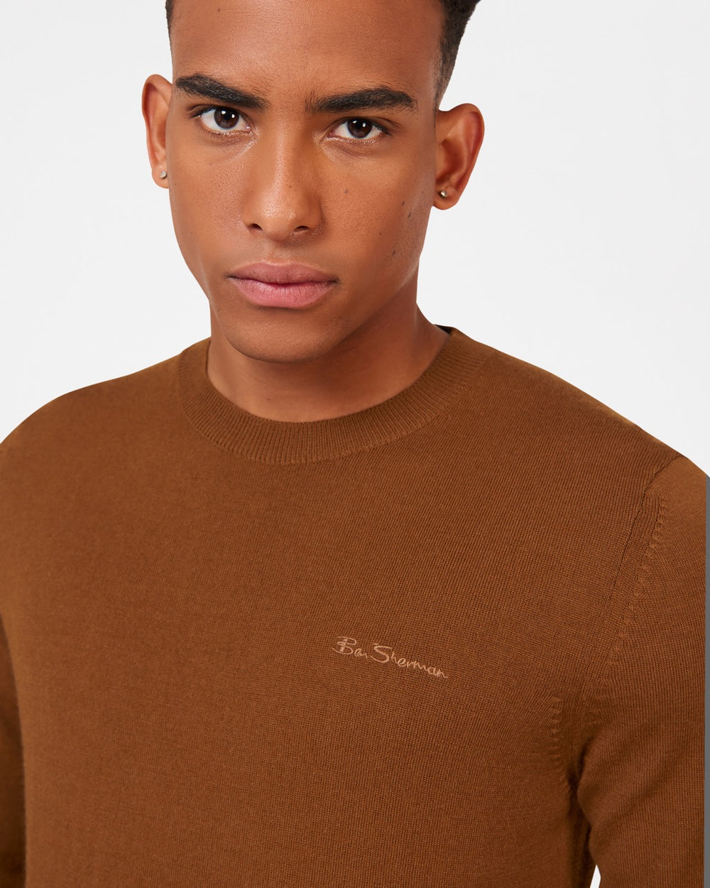 Ben Sherman Signature Merino Crewneck Knitwear Brown | VHNFTJL-96