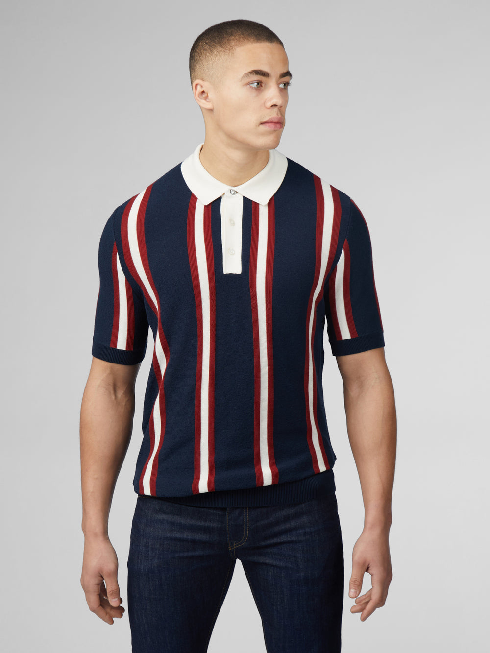 Ben Sherman Signature Mod Rugby Knitwear Navy | IZUMNTB-47