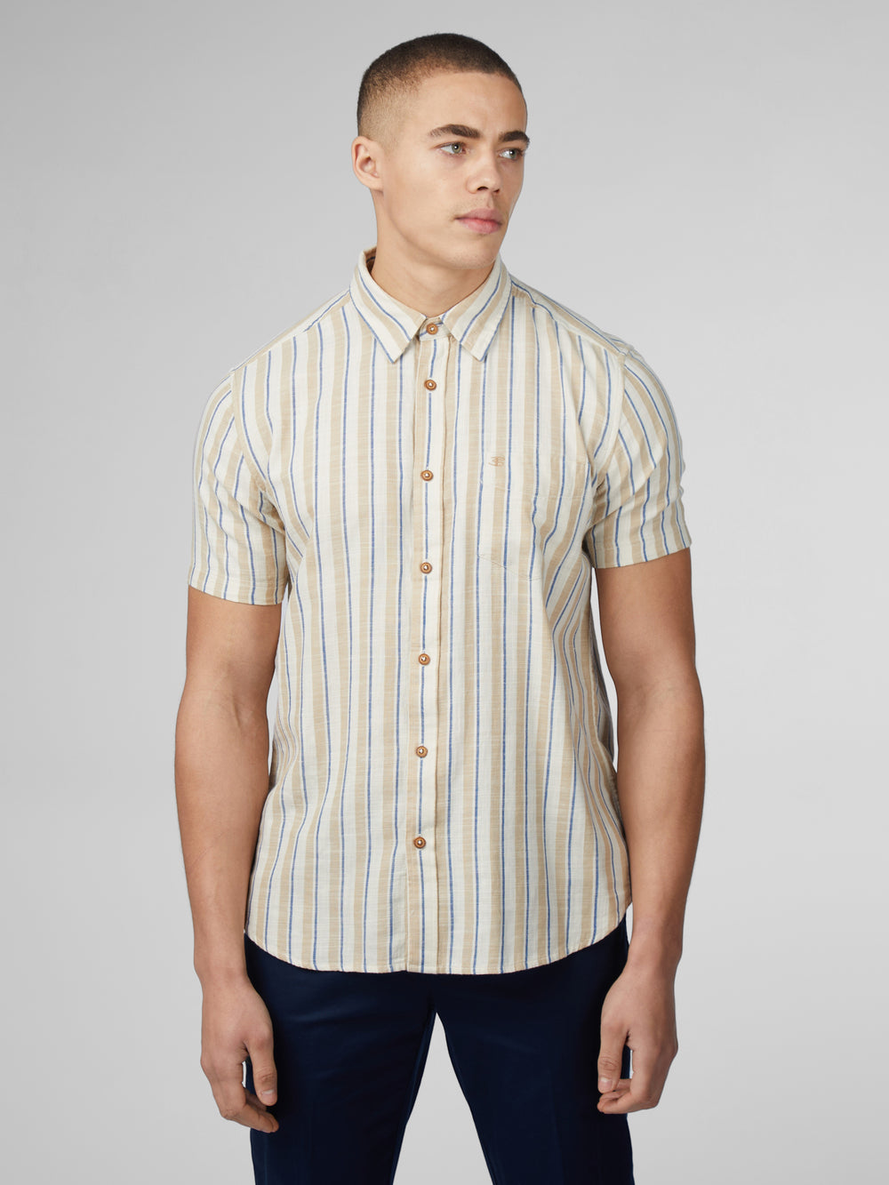 Ben Sherman Signature Mod Stripe Shirts White | NYCRMFP-04