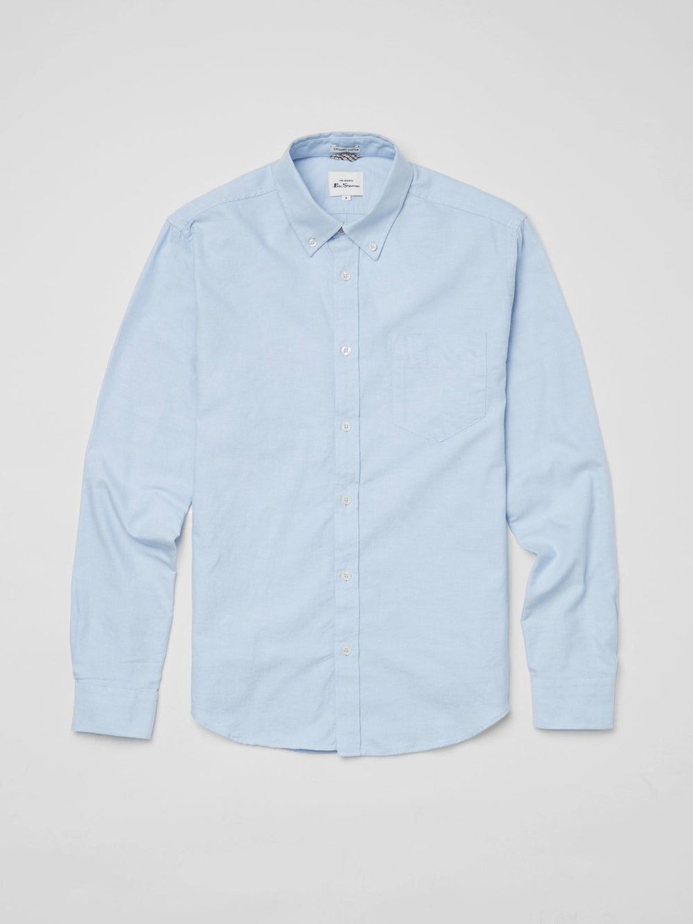 Ben Sherman Signature Organic Long-Sleeve Oxford Shirts Blue | UMWPTLY-91