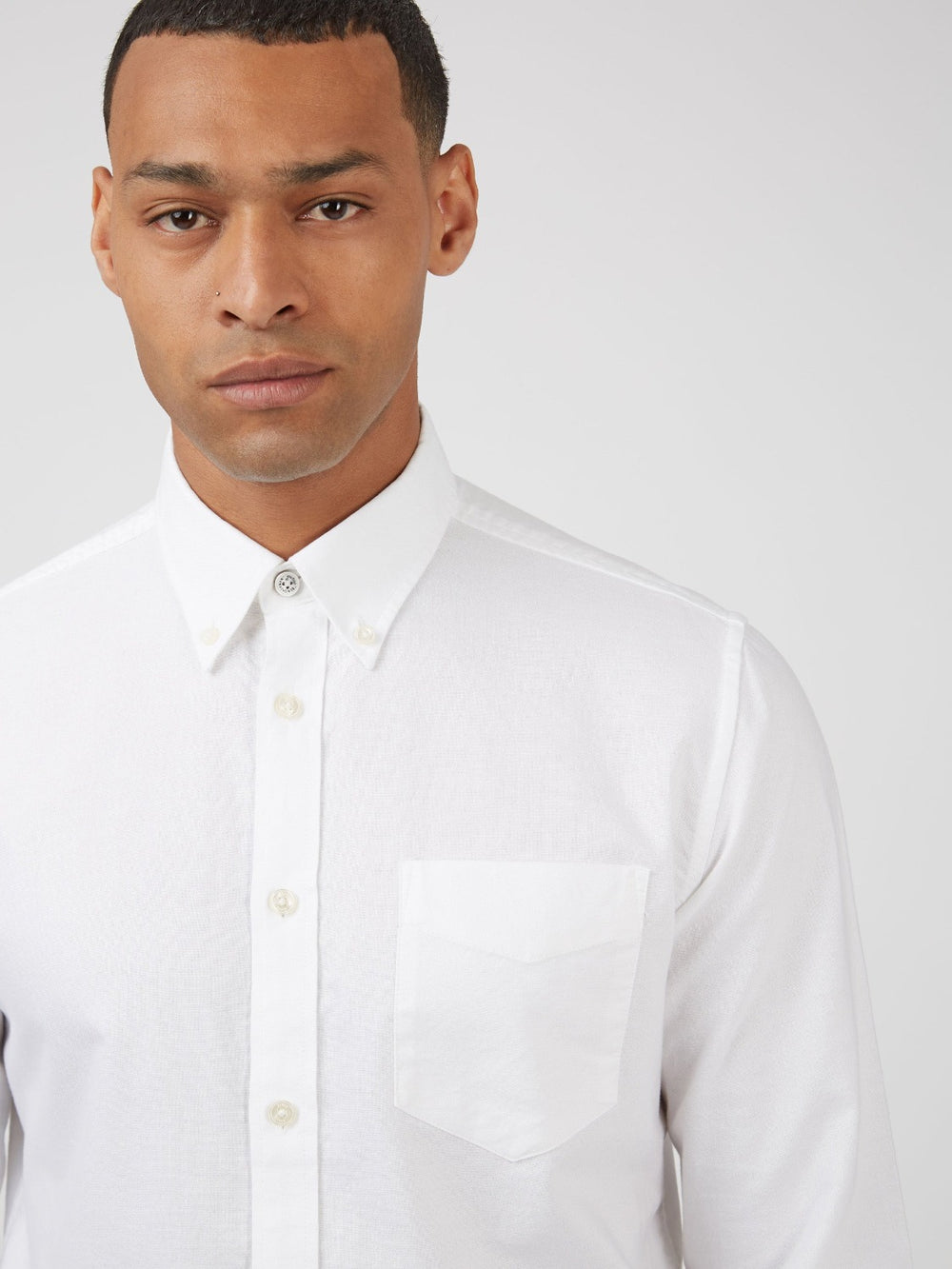 Ben Sherman Signature Organic Long-Sleeve Oxford Shirts White | OWACXQS-16