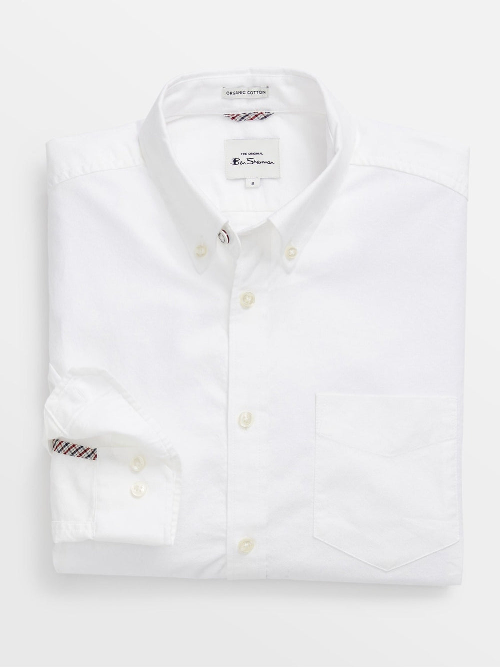 Ben Sherman Signature Organic Long-Sleeve Oxford Shirts White | OWACXQS-16