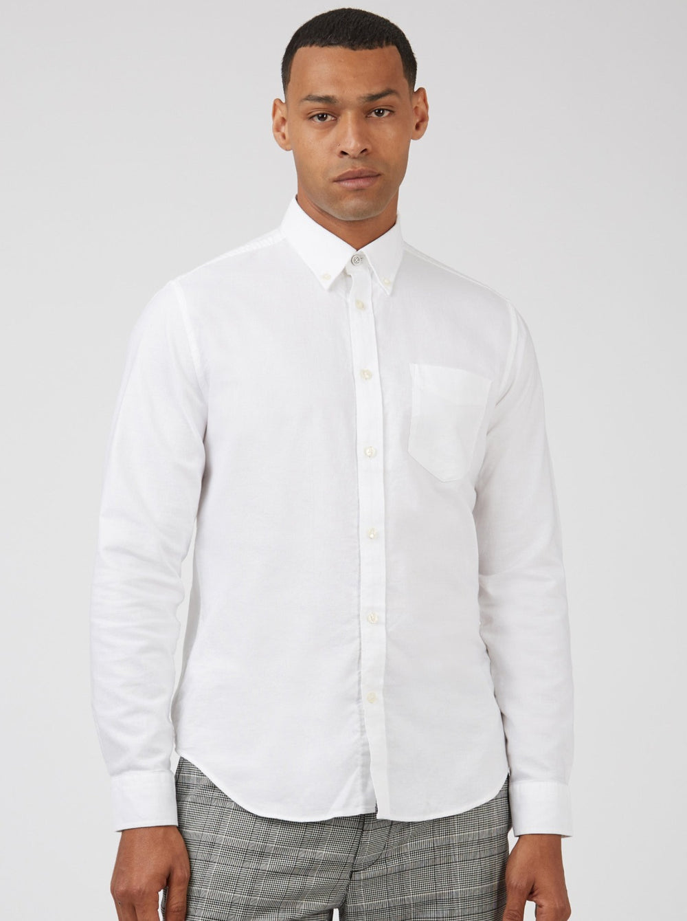 Ben Sherman Signature Organic Long-Sleeve Oxford Shirts White | OWACXQS-16