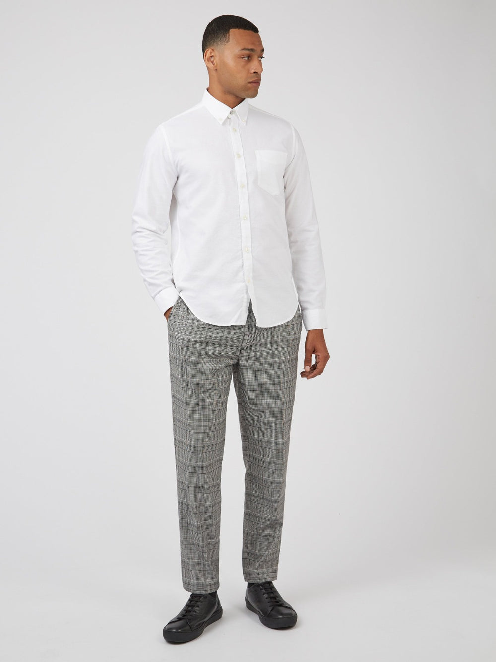 Ben Sherman Signature Organic Long-Sleeve Oxford Shirts White | OWACXQS-16