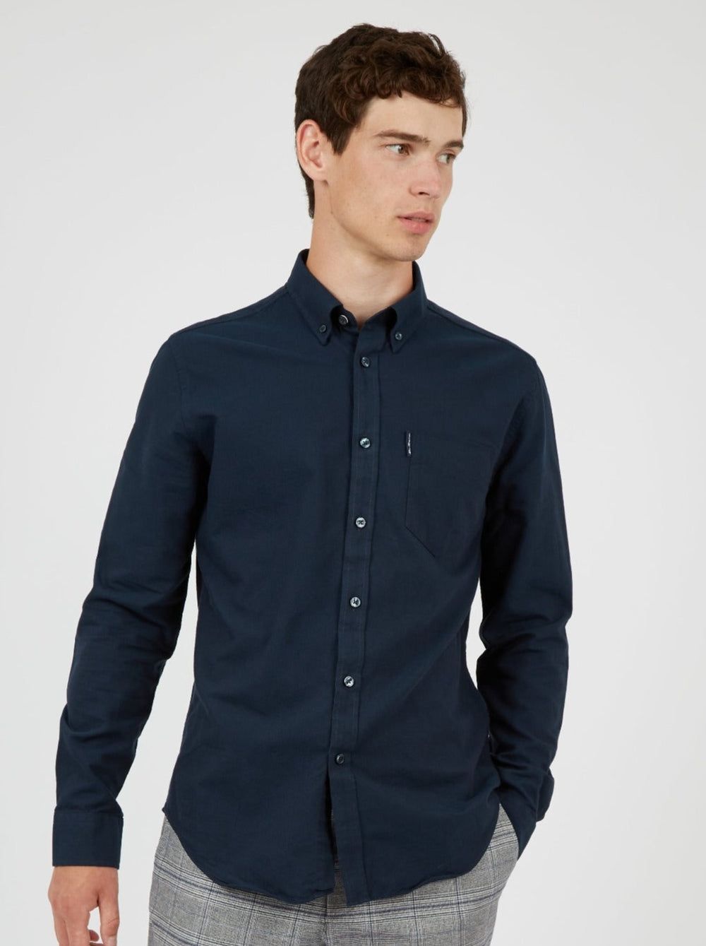 Ben Sherman Signature Organic Oxford Shirts Navy | JHYSUDZ-93