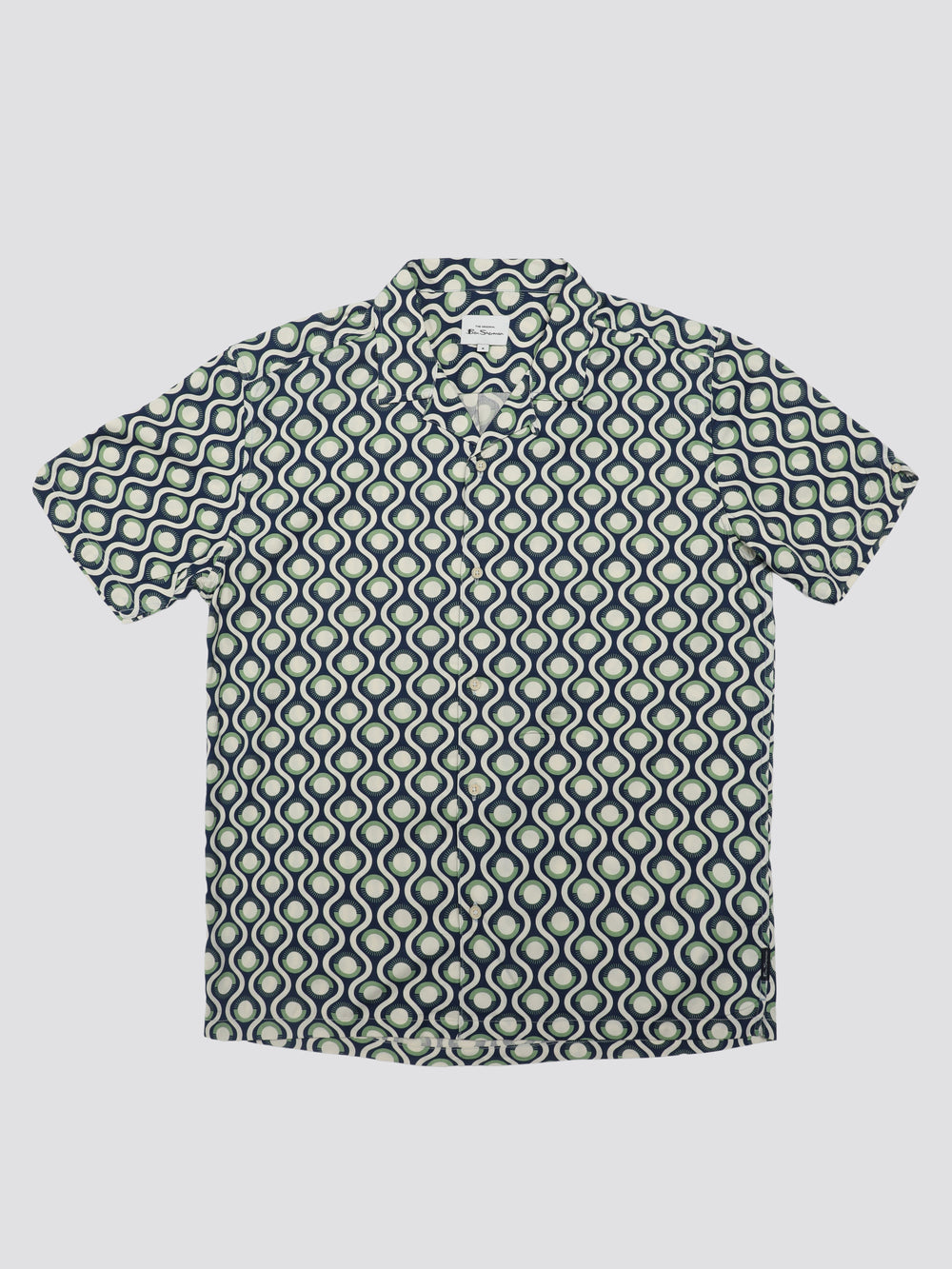 Ben Sherman Signature Retro Geo Shirts Green | ZVHCWBA-27