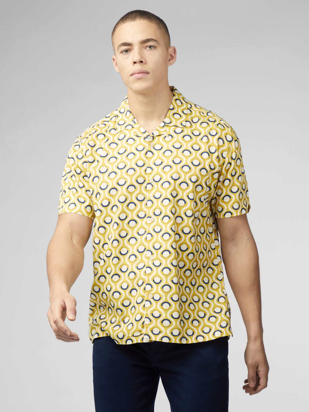 Ben Sherman Signature Retro Geo Shirts Yellow | UPJLWRV-07