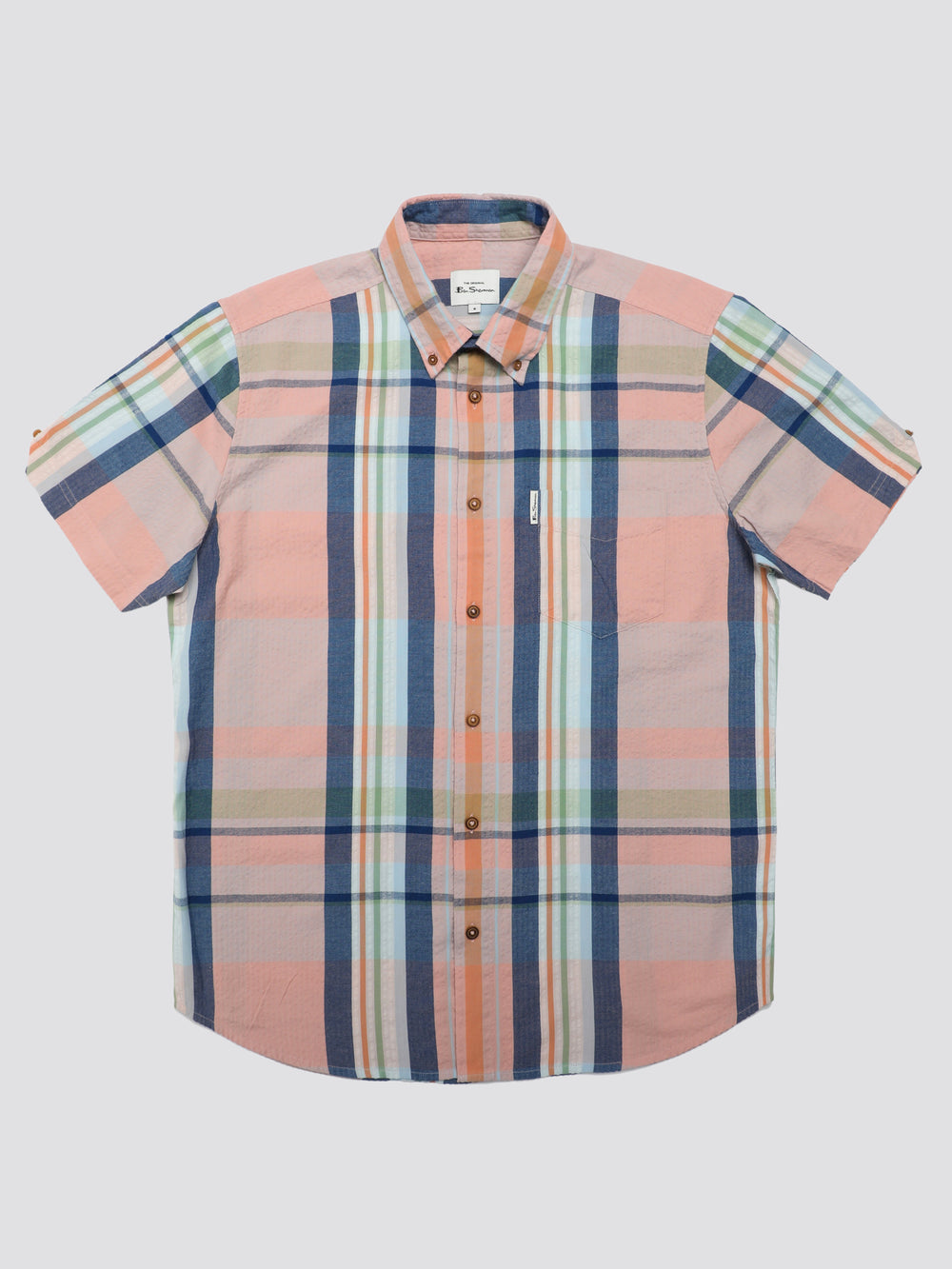 Ben Sherman Signature Seersucker Check Shirts Pink | HPWCFBA-98