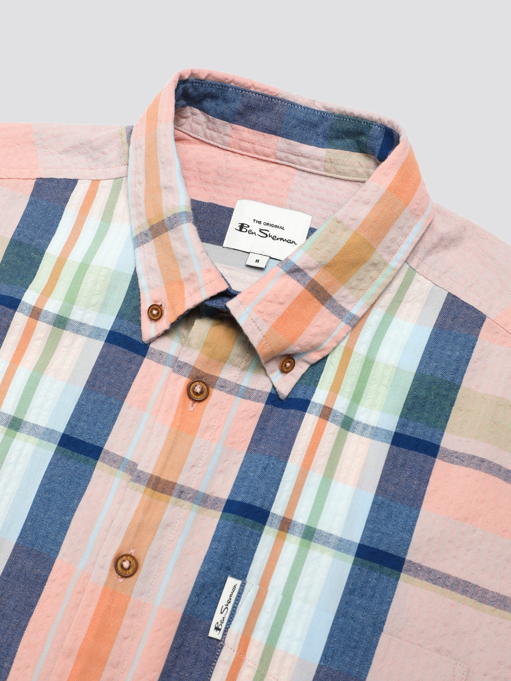 Ben Sherman Signature Seersucker Check Shirts Pink | HPWCFBA-98