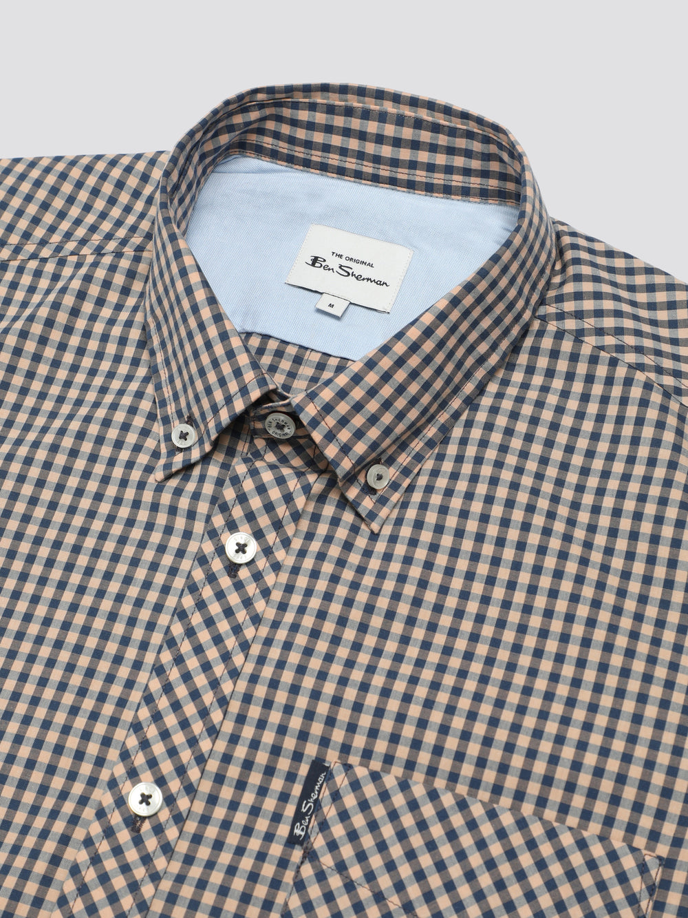 Ben Sherman Signature Short Sleeve Gingham Shirts Copper Orange | ZTMOKUX-57