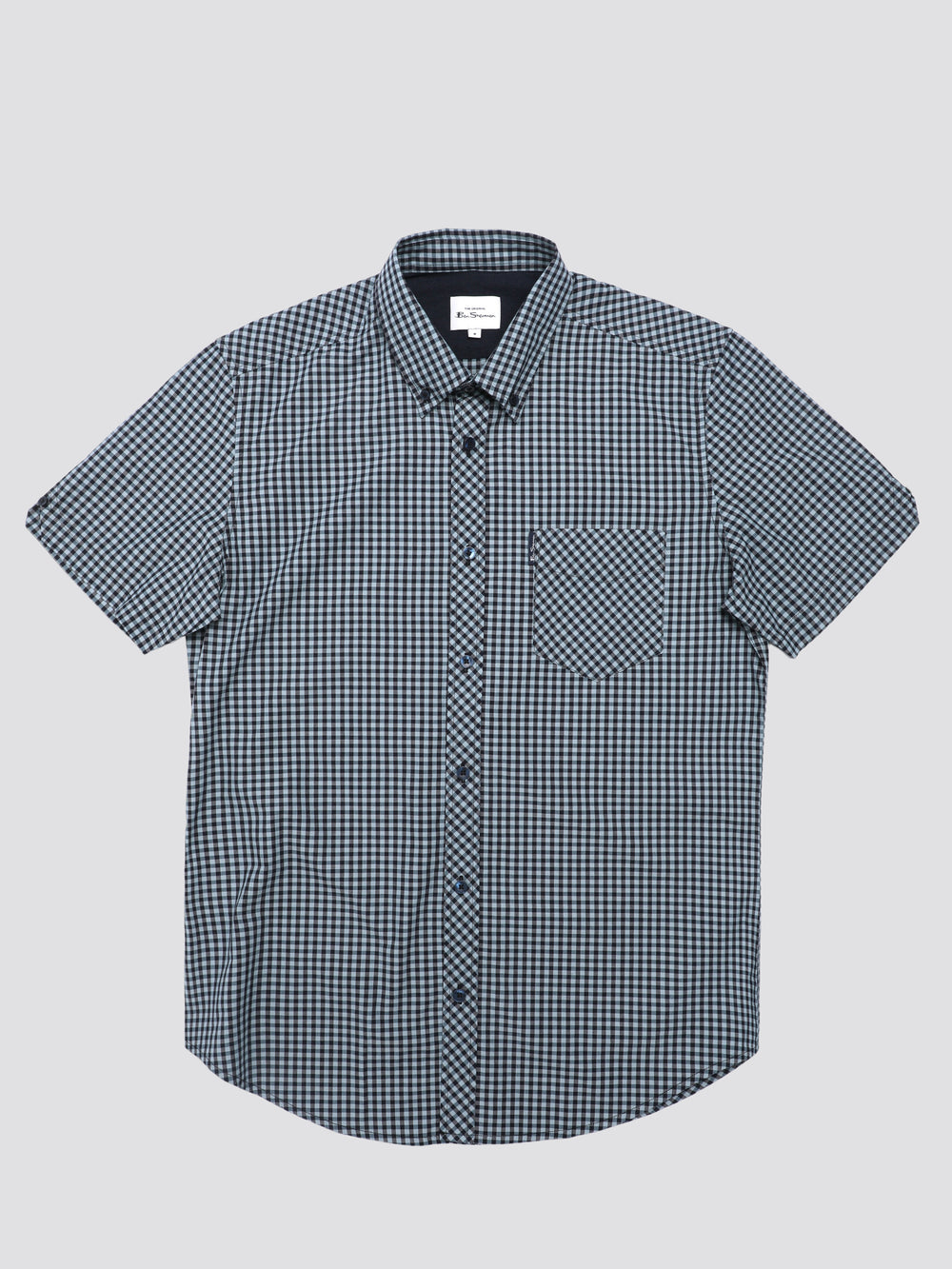 Ben Sherman Signature Short Sleeve Gingham Shirts Blue | HSQGRZW-57