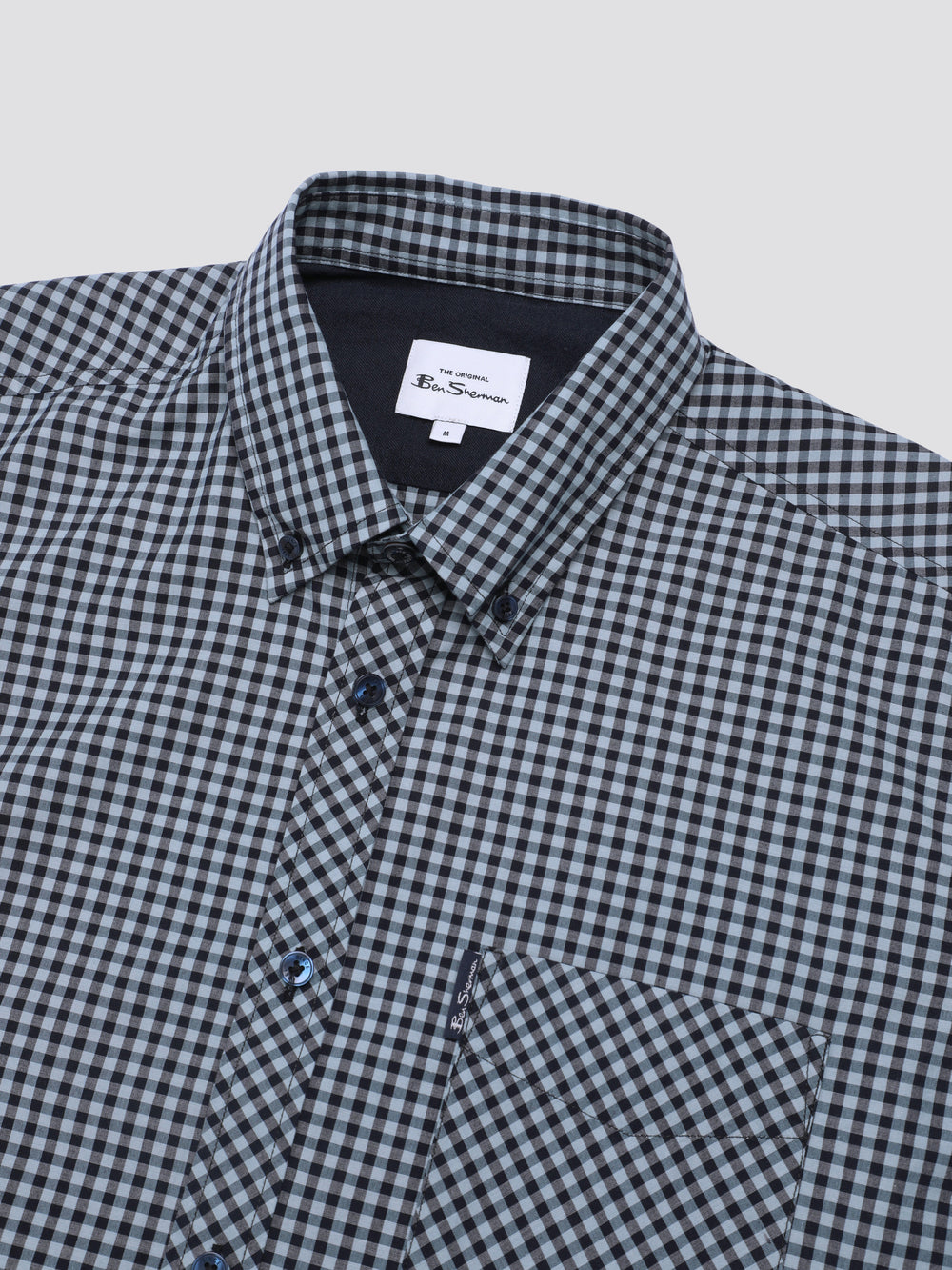 Ben Sherman Signature Short Sleeve Gingham Shirts Blue | HSQGRZW-57