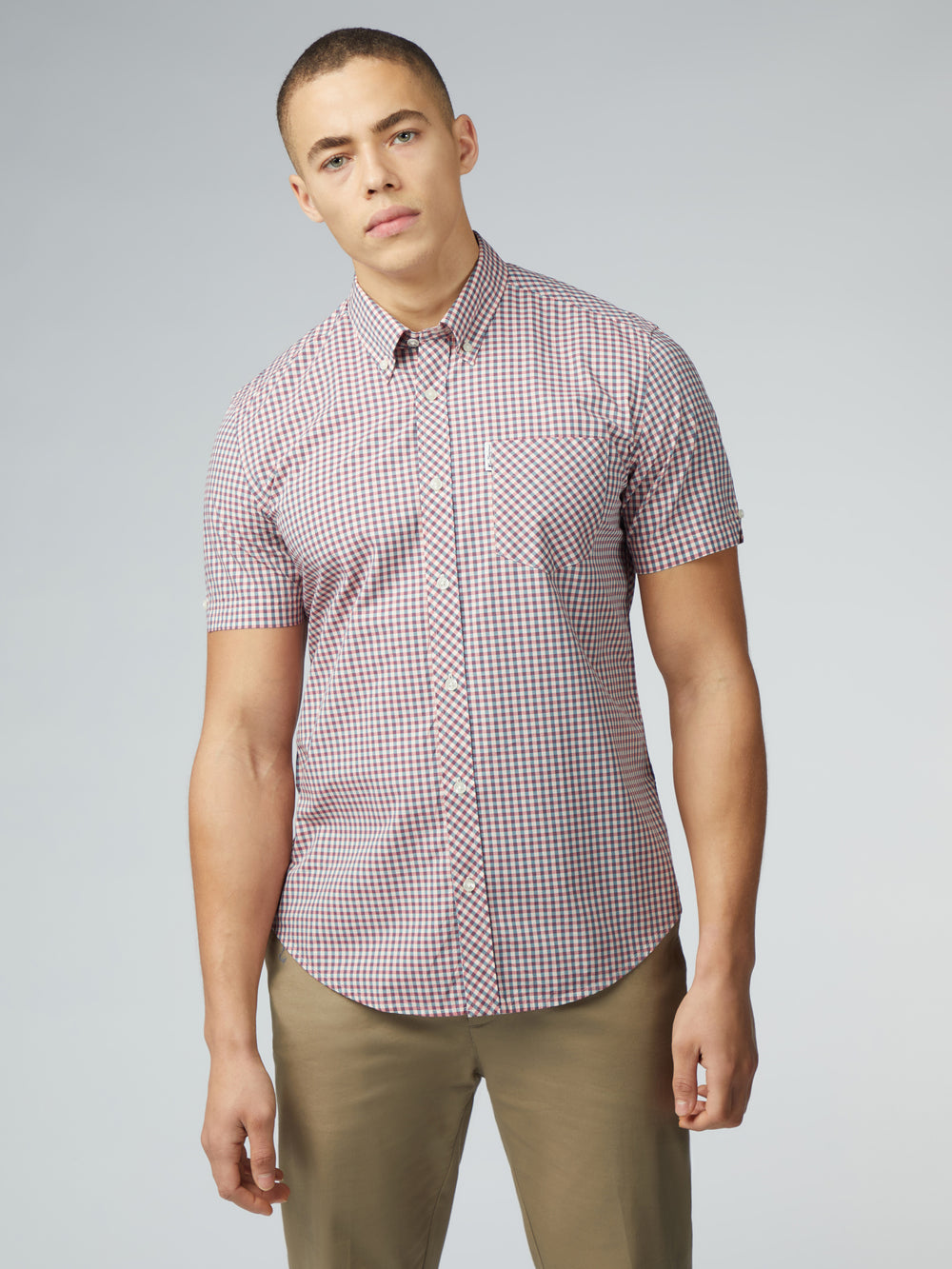 Ben Sherman Signature Short Sleeve Gingham Shirts Red / White | YXODMCI-19