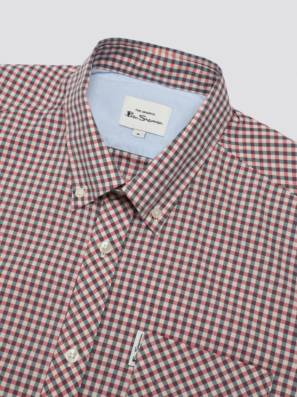 Ben Sherman Signature Short Sleeve Gingham Shirts Red / White | YXODMCI-19