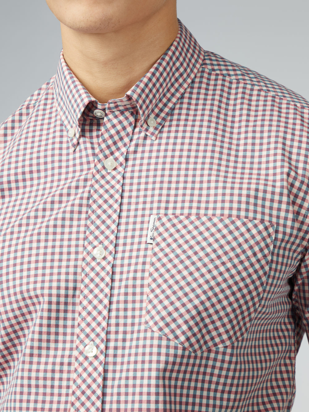 Ben Sherman Signature Short Sleeve Gingham Shirts Red / White | YXODMCI-19