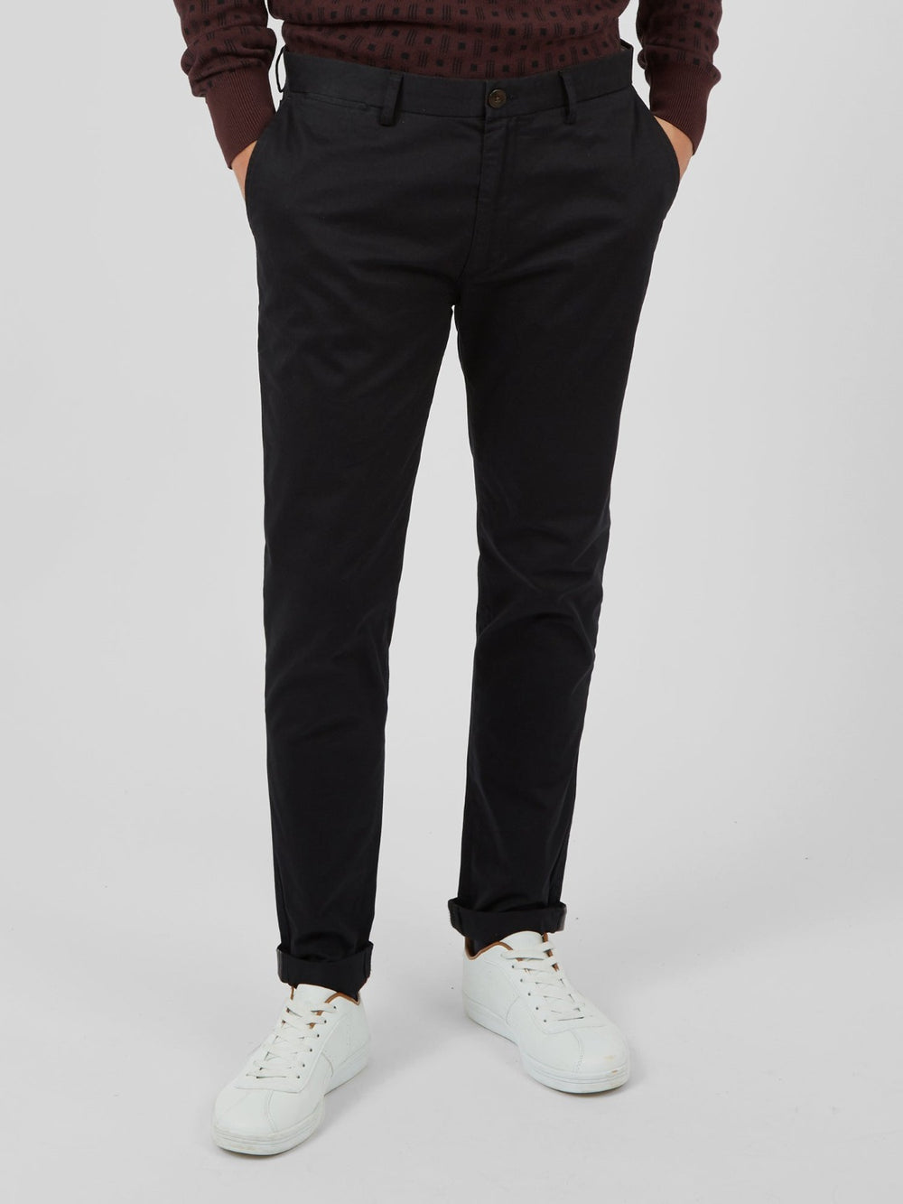 Ben Sherman Signature Skinny Stretch Chino Pants Black | HWRBUMA-60