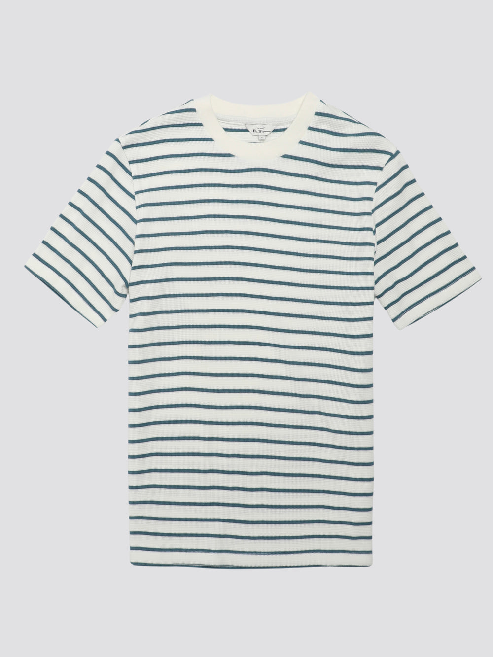 Ben Sherman Signature Waffle Stripe T-Shirt White | GDMCFBJ-37