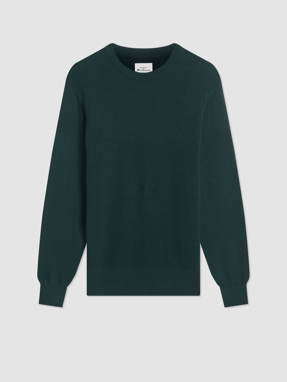 Ben Sherman Textured Crewneck Knitwear Dark Green | YZAOQUN-42