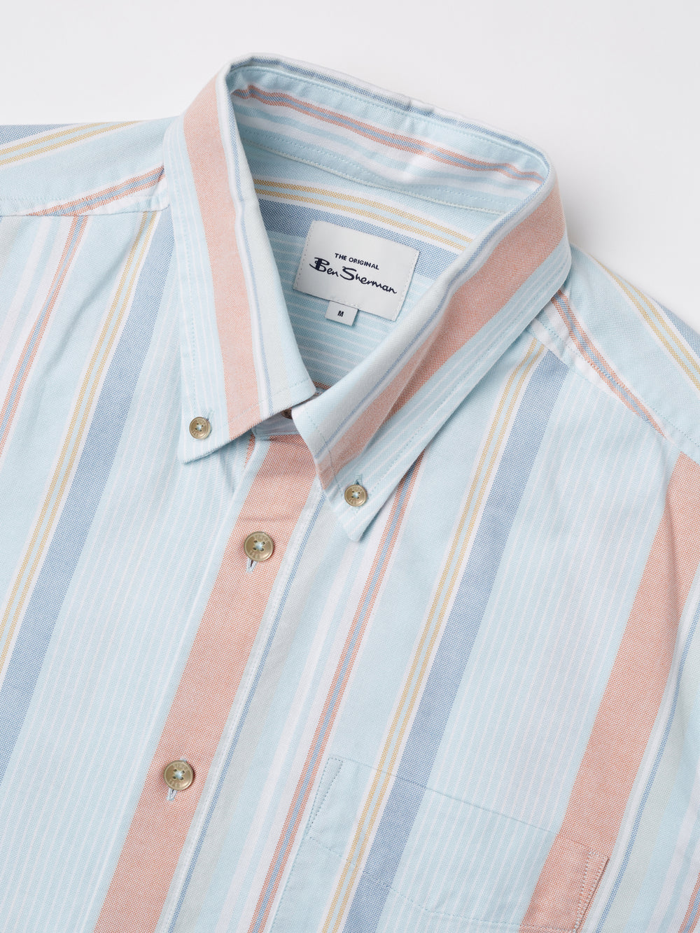 Ben Sherman The Oxford Ivy Stripe Long-Sleeve Shirts Blue | RMGWCOU-96