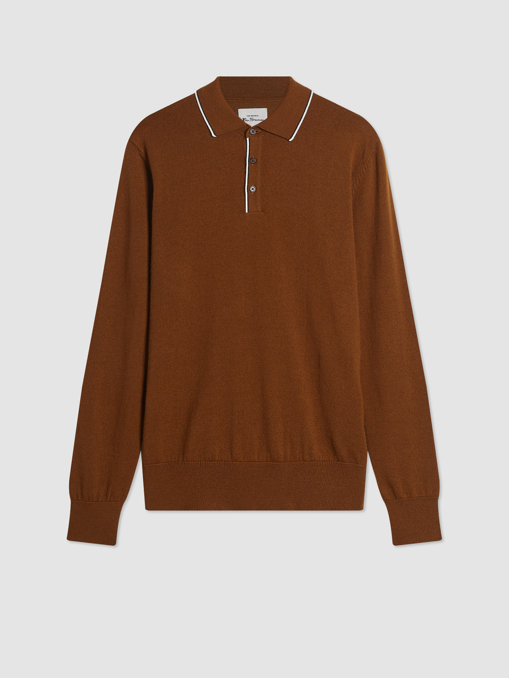 Ben Sherman Tipped Merino Polo Neck Sweaters Brown | DYKCTZS-81