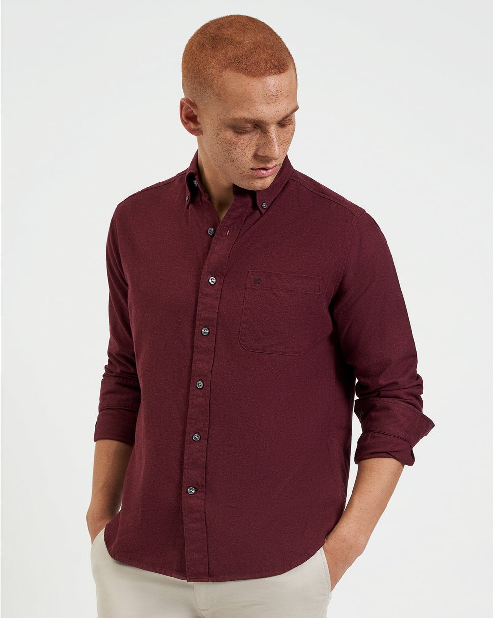 Ben Sherman Uniform Flannel Shirts Burgundy / Navy / Beige | DSGUTXK-71