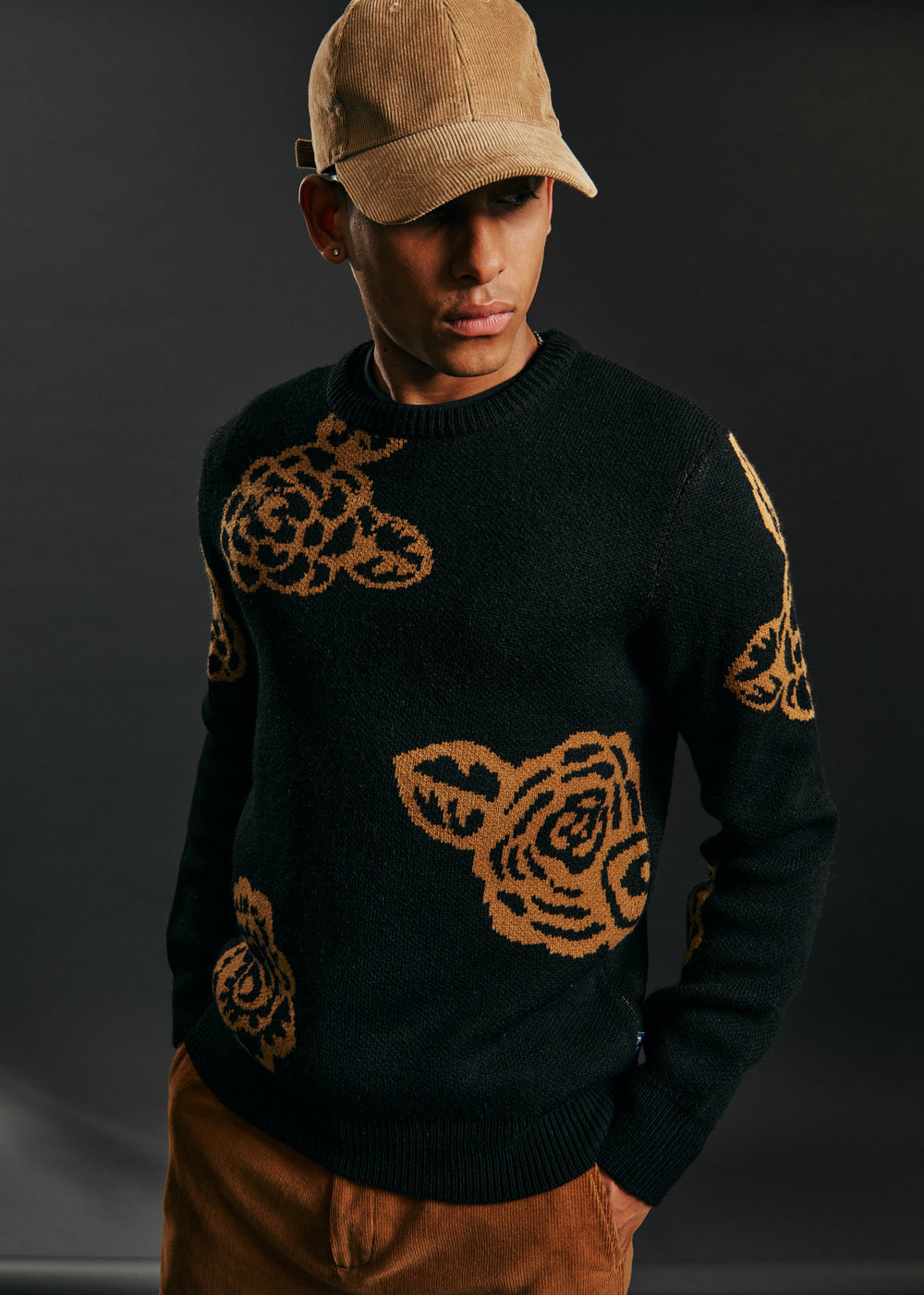 Ben Sherman Winter Floral Knitwear Black | NLSYOMZ-09