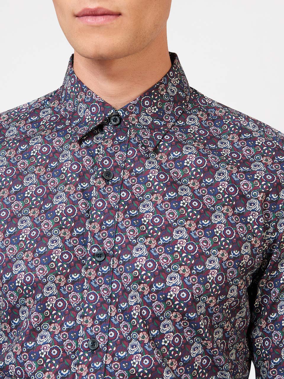 Ben Sherman Winter Floral Shirts Purple | QMDIBWL-17